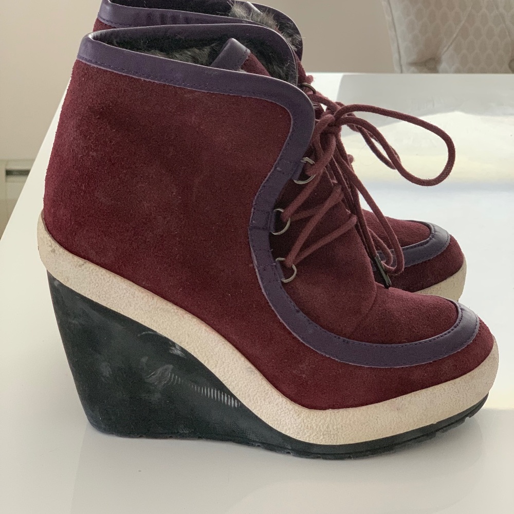 United nude suede wedge boots